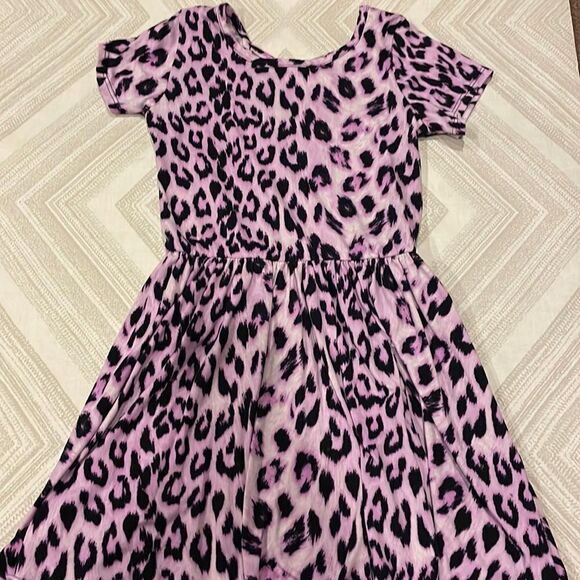 PixieLane Lavender Leopard Short-Sleeve Dress - Picture 1 of 5